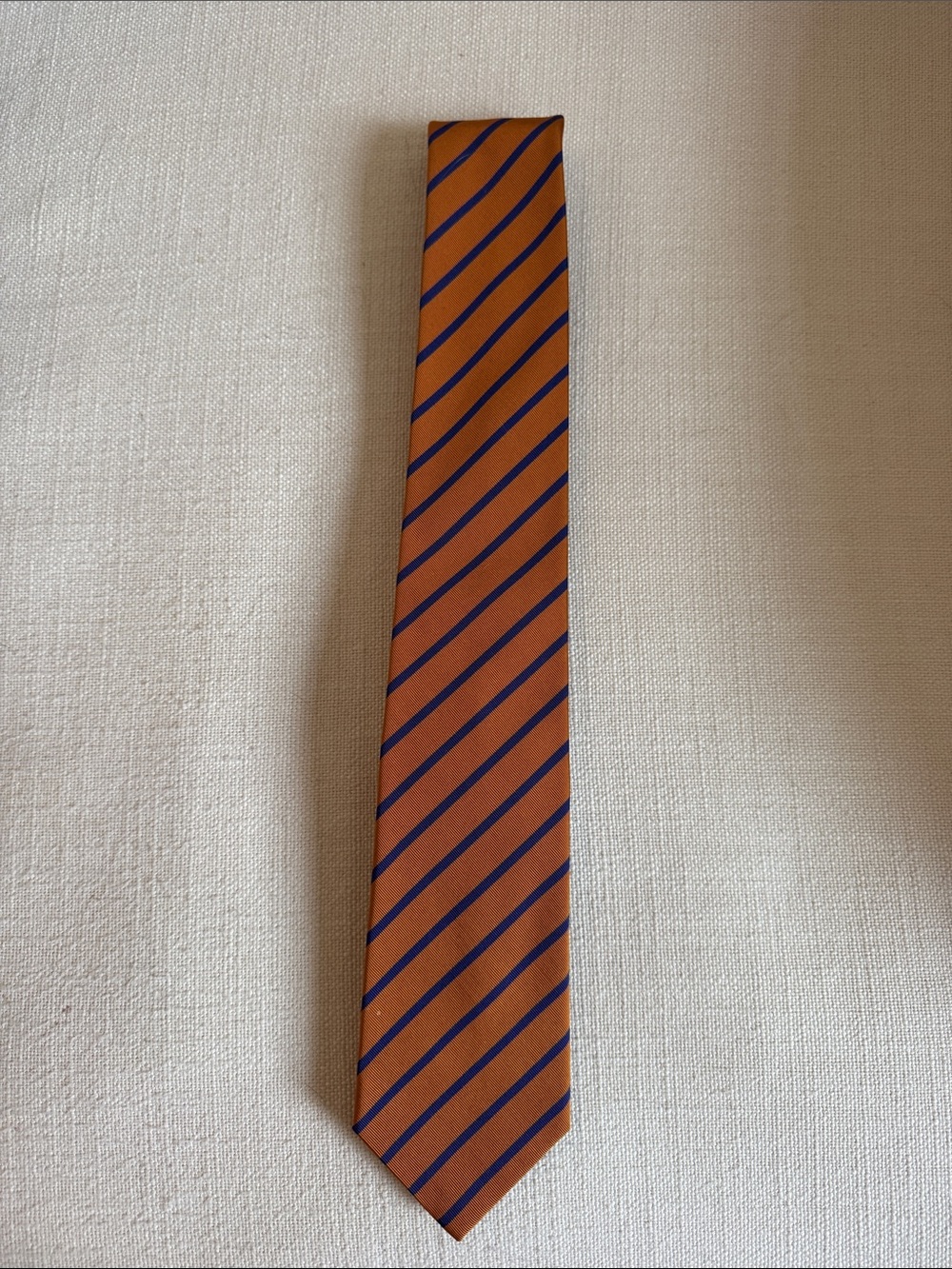 Ben Silver Classic Orange Stripe Men's Tie